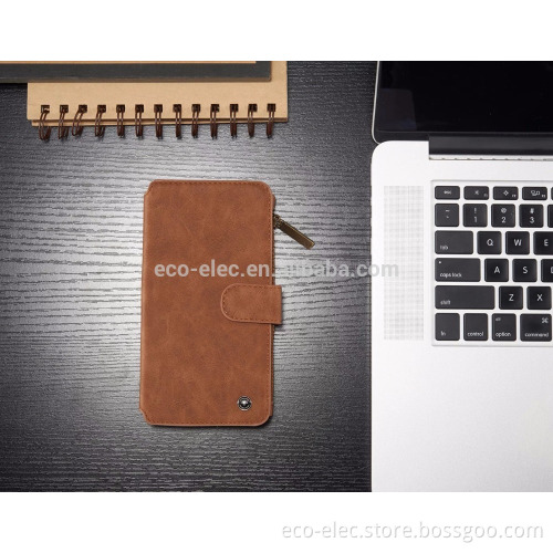 Geniue Leather Wallet Phone Case Stand with card slot and Zipper for Samsung Galaxy S6/S6 edge/S7/S7 edge/Note5